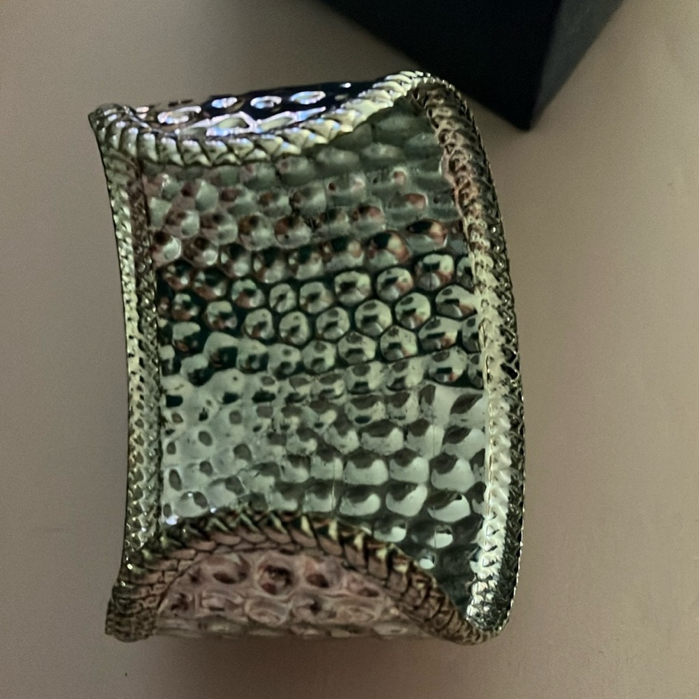 NEW JTV Silver Bracelet with real Turquoise Accents 2.5 widest part cuff NEW - Picture 3 of 11
